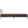 vidaXL Estructura cama madera ingenier&iacute;a metal roble marr&oacute;n 90x200 cm