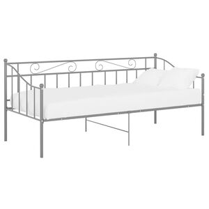 vidaXL Estructura de sof&aacute; cama sin colch&oacute;n metal gris 90x200 cm