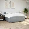 vidaXL Cama box spring con colch&oacute;n tela gris claro 200x200 cm
