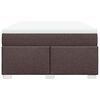 vidaXL Cama box spring con colch&oacute;n tela marr&oacute;n oscuro 140x190 cm