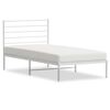 vidaXL Estructura cama sin colch&oacute;n con cabecero metal blanco 90x190 cm