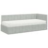 vidaXL Estructura de Cama Esquina con Colch&oacute;n 2 pcs Gris claro