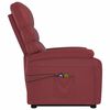 vidaXL Sillón de masaje elevable cuero sintético rojo tinto