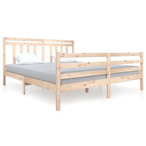 vidaXL Estructura de cama de madera maciza super king 180x200 cm