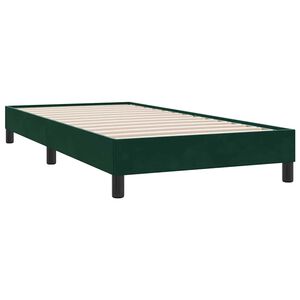 vidaXL Estructura de cama sin colch&oacute;n terciopelo verde oscuro 80x210cm