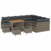 vidaXL Conjunto de sof&aacute; de jard&iacute;n 13 uds. 12-N&uacute;mero de plazas Gris