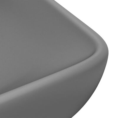 vidaXL Lavabo de lujo de cerámica rectangular gris oscuro mate 71x38cm