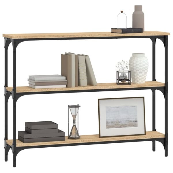 vidaXL Mesa consola madera de ingenier&iacute;a roble Sonoma 100x22,5x75 cm