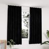 vidaXL Cortinas opacas con ganchos 2 pzas terciopelo negro 140x175 cm