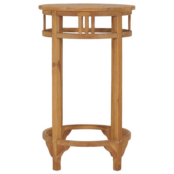 vidaXL Mesa alta de bar de madera maciza de teca Ø 60 cm