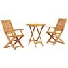 vidaXL Conjunto de Bistro Plegable 3 uds. Marr&oacute;n