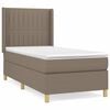 vidaXL Cama box spring con colch&oacute;n tela gris taupe 80x200 cm