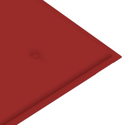vidaXL Cojín de banco de jardín rojo 200x50x3 cm