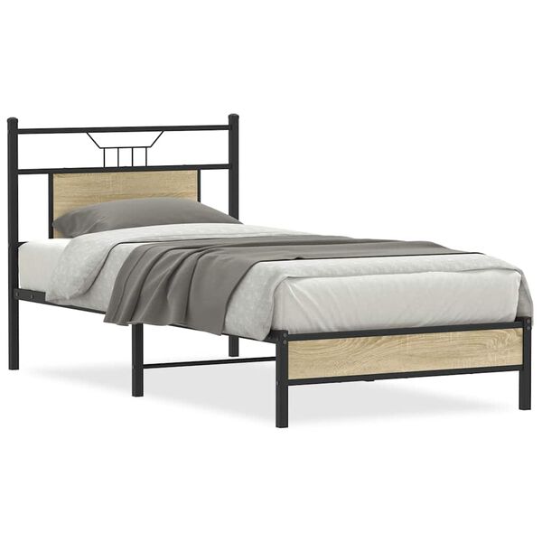 vidaXL Estructura de cama sin colchón madera roble Sonoma 80x200 cm