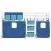 vidaXL Litera con cortinas madera maciza de pino azul 90x190 cm