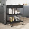 vidaXL Carrito de cocina de madera de ingeniería negro 60x48x89,5 cm
