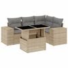 vidaXL Juego de sof&aacute;s jard&iacute;n con cojines 5 pzas rat&aacute;n sint&eacute;tico beige