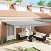 vidaXL Toldo retr&aacute;ctil aluminio y tela gris antracita y blanco 5x3 m