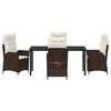 vidaXL Conjunto de Comedor de Jard&iacute;n 5 pcs Marr&oacute;n rat&aacute;n sint&eacute;tico