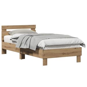 vidaXL Estructura de cama Roble artisan 203 x 95 x 70 cm