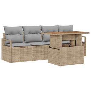 vidaXL Conjunto de sof&aacute; de jard&iacute;n 5 uds. 4-N&uacute;mero de plazas