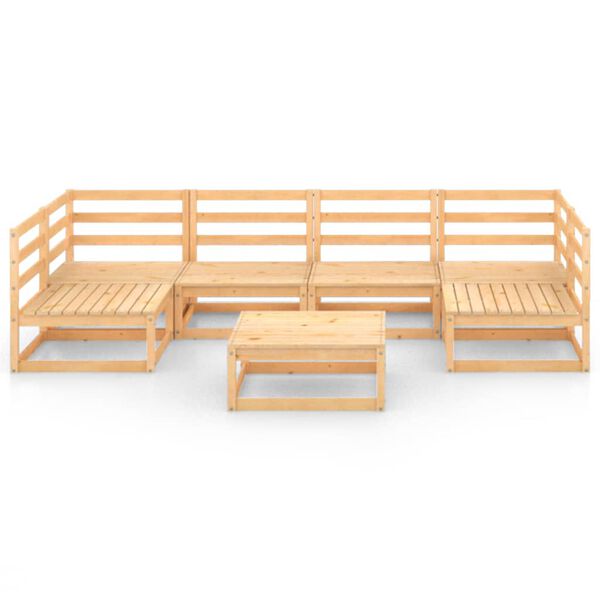vidaXL Juego de muebles de jard&iacute;n 7 piezas madera maciza de pino