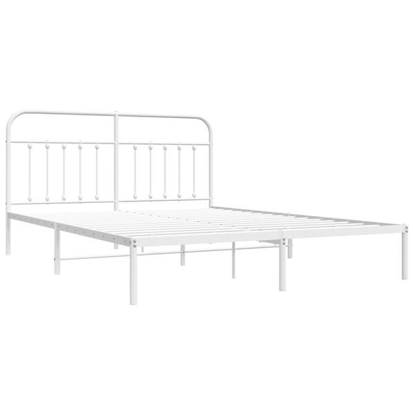 vidaXL Estructura cama sin colchón con cabecero metal blanco 183x213cm