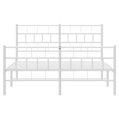 vidaXL Estructura cama metal con cabecero y estribo blanco 135x190 cm –  Pensando en Casa