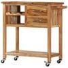 vidaXL Carrito de cocina de madera maciza de acacia 80x45x91 cm