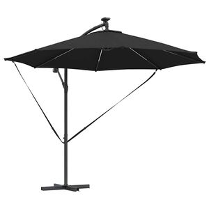 vidaXL Sombrilla 294 x 294 x 248 cm Poli&eacute;ster y Aluminio Negro