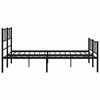 vidaXL Estructura cama sin colch&oacute;n con estribo metal negro 135x190 cm