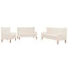 vidaXL Conjunto de sof&aacute;s 3 piezas tela blanco crema