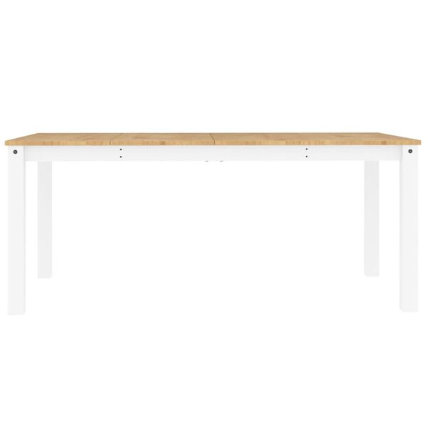 vidaXL Mesa de comedor Panama madera maciza pino blanco 180x90x75 cm