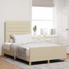 vidaXL Estructura de cama con cabecera Crema 120 x 200 cm tela