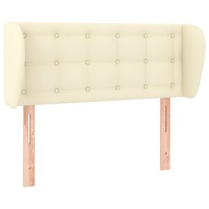 vidaXL Cabecero de cuero sint&eacute;tico color crema 93x23x78/88 cm