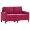 vidaXL Sof&aacute; de 2 plazas de terciopelo rojo tinto 120 cm