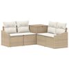vidaXL Juego de Sof&aacute; 5 uds. Beige y blanco crema