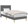 vidaXL Estructura de cama con cabecera Gris oscuro 90 x 190 cm tela
