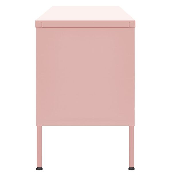 vidaXL Mueble para TV de acero rosa 105x35x50 cm