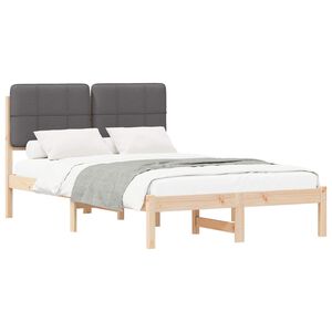 vidaXL Estructura de Cama con Cabecera Tapizada Gris oscuro