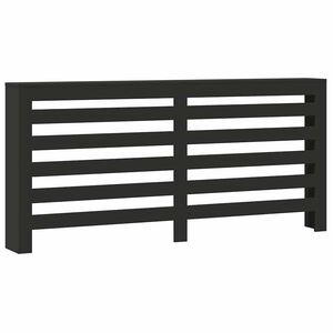 vidaXL Cubierta de radiador madera de ingenier&iacute;a negro 175x20x82 cm