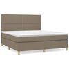 vidaXL Cama box spring con colch&oacute;n tela gris taupe 180x200 cm