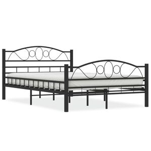 vidaXL Estructura de cama sin colch&oacute;n acero negro 120x200 cm