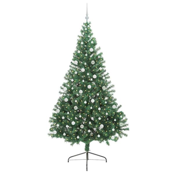 vidaXL &Aacute;rbol de Navidad Artificial Preiluminado Verde 240 cm PVC