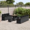 vidaXL Conjunto de sof&aacute;s de jard&iacute;n 10 pcs Negro rat&aacute;n sint&eacute;tico