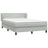 vidaXL Cama box spring con colch&oacute;n terciopelo gris claro 160x210 cm