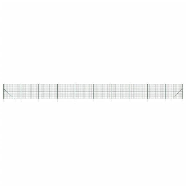 vidaXL Cerca de alambre con pinchos de anclaje verde 2x25 m