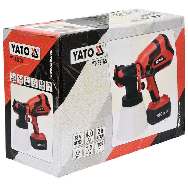 YATO Pistola pulverizadora con bater&iacute;a iones de litio 4,0Ah 18V 1L/min