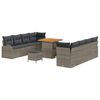 vidaXL Conjunto de sof&aacute;s de jard&iacute;n 11 pcs Gris rat&aacute;n sint&eacute;tico