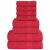 vidaXL Juego de toallas FROGN 8 piezas rojo 360 g/m&sup2;